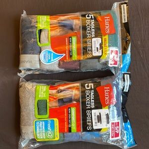 Hanes men's small tagless boxer briefs (10) 2 packs of 5       w